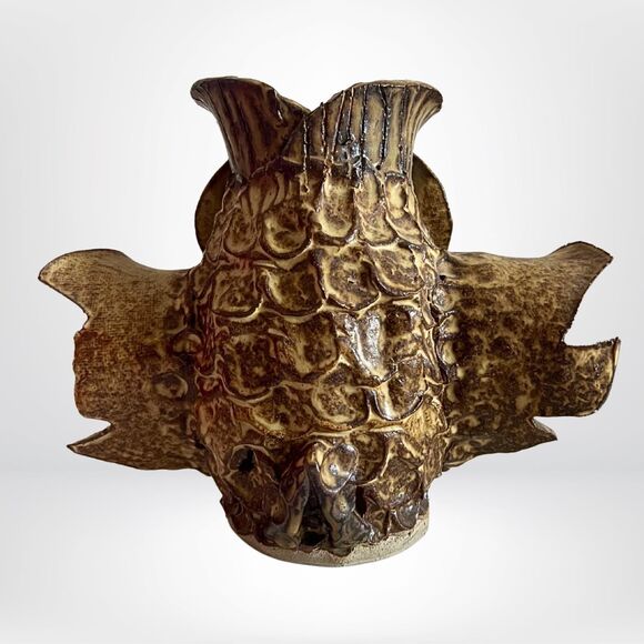 Rare Rustic Mid-Century Handmade Ceramic Owl | Fine Art Collectible - OOAK - Picture 2 of 4